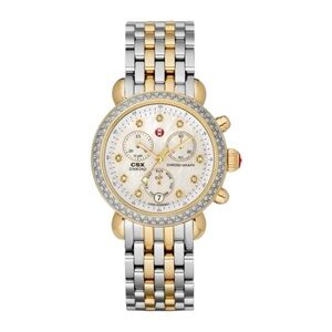 Michele CSX Signature Diamond Chronograph Two Tone Watch Swiss Made